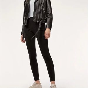 Aritzia Wilfred Free black Daria high rise, faux suede leggings